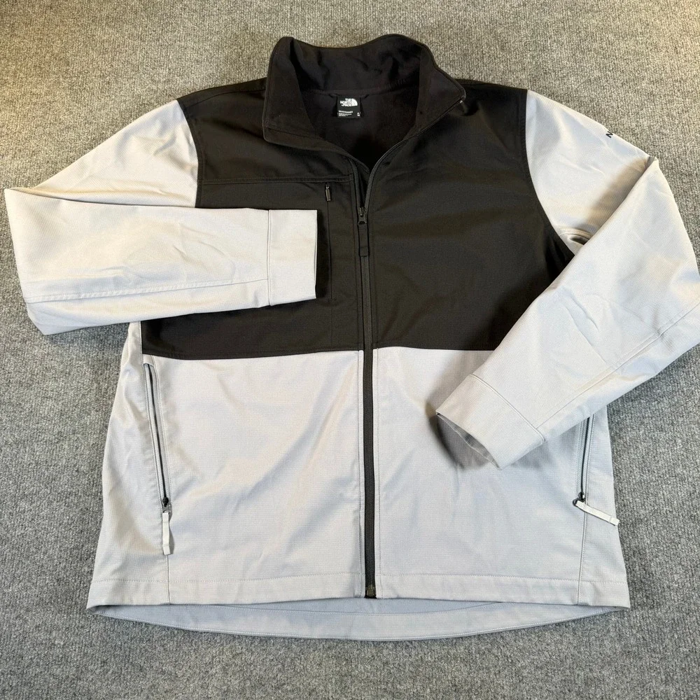 The North Face WindWall Soft Shell Jacket Men's XL Gray Black Full Zip #3264